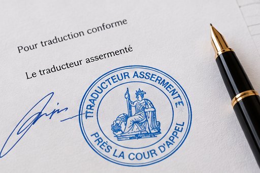 Cachet de traducteur assermenté sur document